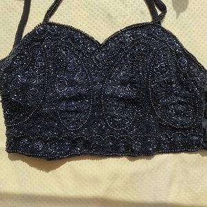 Black beaded bustier